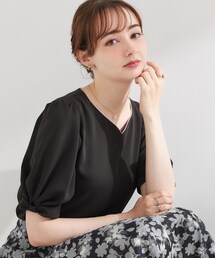 couture brooch | 【洗える】袖リボンデザイン ハートネック ブラウス(シャツ/ブラウス)