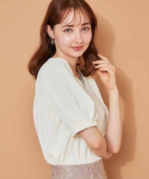 couture brooch(クチュールブローチ)の「【洗える】袖リボンデザイン ハートネック ブラウス(シャツ/ブラウス・レディース・ブラック系4/ホワイト系7/ベージュ系その他2・36/38/40/42)」の13枚目の写真