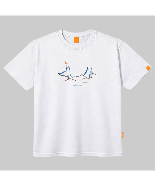 LLAMO(エラモ)の「クラウドシー 半袖Tシャツ 男女共用 ビッグサイズ(Tシャツ/カットソー・メンズ・ホワイト/ブラック/ネイビー/ダークインディゴブルー・SMALL/MEDIUM/LARGE/X-LARGE/2XL/4XL/3XL)」の1枚目の写真