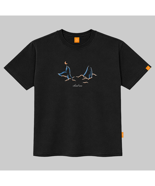 LLAMO(エラモ)の「クラウドシー 半袖Tシャツ 男女共用 ビッグサイズ(Tシャツ/カットソー・メンズ・ホワイト/ブラック/ネイビー/ダークインディゴブルー・SMALL/MEDIUM/LARGE/X-LARGE/2XL/4XL/3XL)」の2枚目の写真