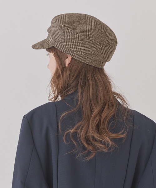 Chapeau d' O(シャポードオー)の「Chapeau d' O Glencheck Over Marine Cas / シャポードオー(キャスケット・レディース・ブラウン/ダークブラウン・M/57.5cm/S(56cm))」の5枚目の写真