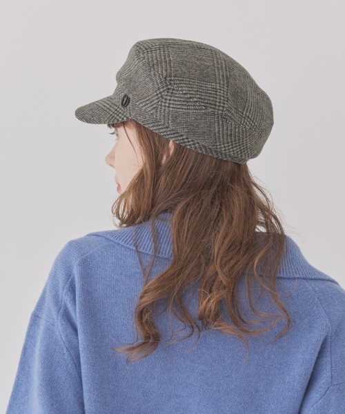 Chapeau d' O(シャポードオー)の「Chapeau d' O Glencheck Over Marine Cas / シャポードオー(キャスケット・レディース・ブラウン/ダークブラウン・M/57.5cm/S(56cm))」の12枚目の写真