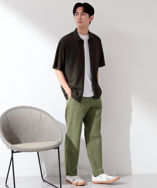 THE SHOP TK (ザ ショップ ティーケー )の「【半袖シャツ+インナー セットアイテム】カノコ半袖シャツ&半袖Tシャツ(カーディガン/ボレロ・メンズ・ダークグレー/モスグリーン/ネイビー・01/02/03/04)」の8枚目の写真