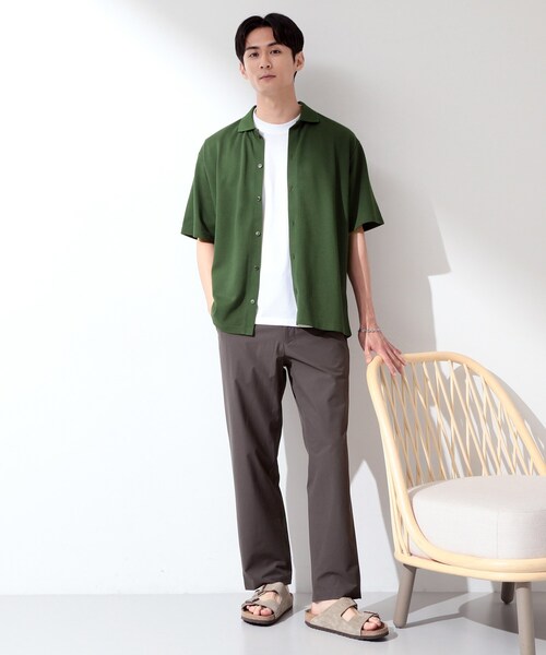THE SHOP TK (ザ ショップ ティーケー )の「【半袖シャツ+インナー セットアイテム】カノコ半袖シャツ&半袖Tシャツ(カーディガン/ボレロ・メンズ・ダークグレー/モスグリーン/ネイビー・01/02/03/04)」の20枚目の写真