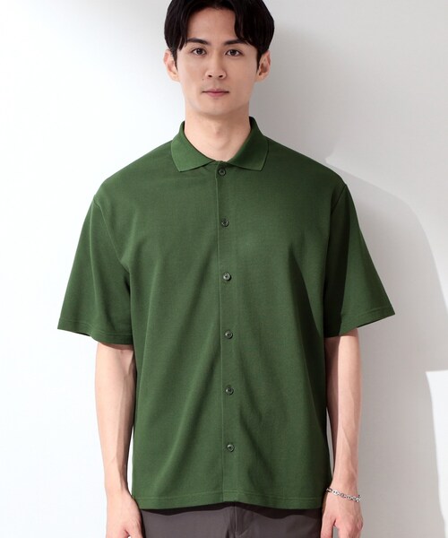 THE SHOP TK (ザ ショップ ティーケー )の「【半袖シャツ+インナー セットアイテム】カノコ半袖シャツ&半袖Tシャツ(カーディガン/ボレロ・メンズ・ダークグレー/モスグリーン/ネイビー・01/02/03/04)」の22枚目の写真