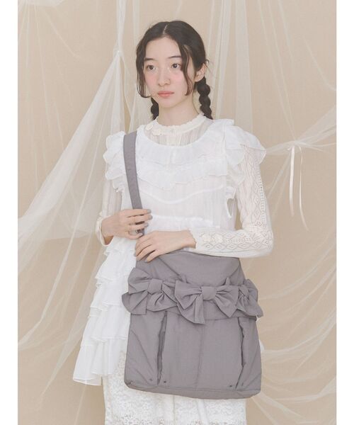 merry jenny(メリージェニー)の「floral pointelle knit(ニット/セーター・レディース・ピンク/チャコールグレー/オフホワイト・FREE)」の19枚目の写真