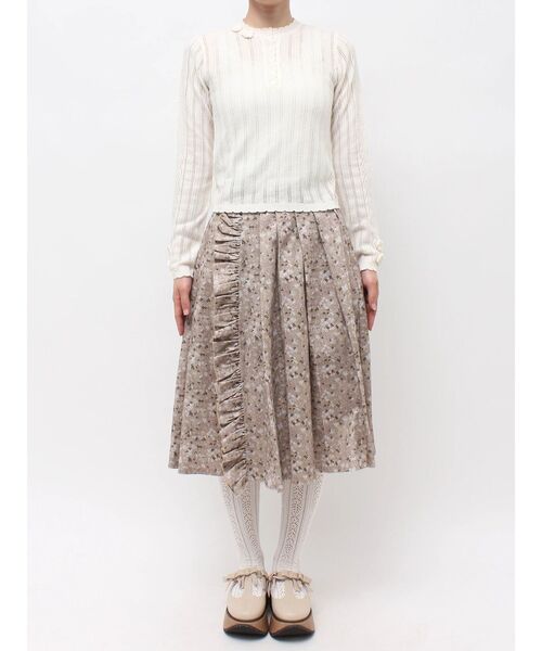 merry jenny(メリージェニー)の「floral pointelle knit(ニット/セーター・レディース・ピンク/チャコールグレー/オフホワイト・FREE)」の8枚目の写真