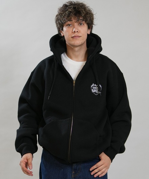 THRASHER(スラッシャー)の「【ムラサキスポーツ限定】THRASHER/スラッシャー ジップアップ パーカー 264TH1PK111(パーカー・メンズ・アイボリー/ヘザーグレー/ブラック・M/L/XL)」の2枚目の写真