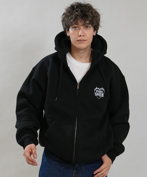 THRASHER(スラッシャー)の「【ムラサキスポーツ限定】THRASHER/スラッシャー ジップアップ パーカー 264TH1PK111(パーカー・メンズ・アイボリー/ヘザーグレー/ブラック・M/L/XL)」の10枚目の写真