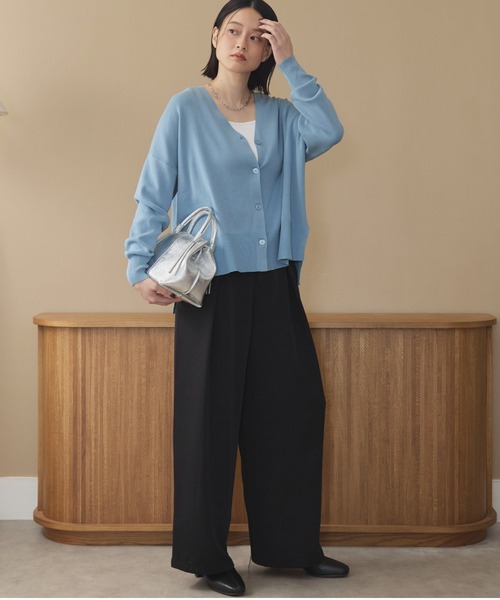 Doux archives(ドゥアルシーヴ)の「タックデザインパンツ(スラックス・レディース・ブラック/ワインレッド/キャメル・S/M)」の12枚目の写真