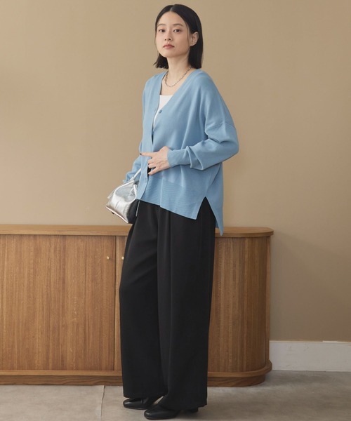 Doux archives(ドゥアルシーヴ)の「タックデザインパンツ(スラックス・レディース・ブラック/ワインレッド/キャメル・S/M)」の13枚目の写真