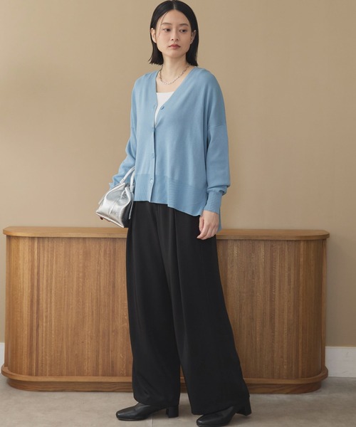 Doux archives(ドゥアルシーヴ)の「タックデザインパンツ(スラックス・レディース・ブラック/ワインレッド/キャメル・S/M)」の14枚目の写真