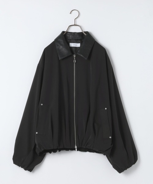 RAGEBLUE（レイジブルー）の「【LUXURY＋EASY】＜イージーケア＞FAKE LEATHER COLLAR BALLOON BLOUSON/ラグイージー襟レザーバルーンブルゾン【セットアップ対応】（ブルゾン・メンズ・グレー/ブラック/ブラック系その他/グレー系その他・MEDIUM/LARGE）」の5枚目の写真
