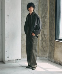 RAGEBLUE（レイジブルー）の「【LUXURY+EASY】<イージーケア>FAKE LEATHER COLLAR BALLOON BLOUSON ラグイージー襟レザーバルーンブルゾン【セットアップ対応】（ブルゾン）」