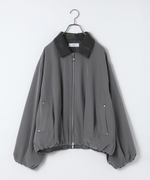 RAGEBLUE（レイジブルー）の「【LUXURY＋EASY】＜イージーケア＞FAKE LEATHER COLLAR BALLOON BLOUSON/ラグイージー襟レザーバルーンブルゾン【セットアップ対応】（ブルゾン・メンズ・グレー/ブラック/ブラック系その他/グレー系その他・MEDIUM/LARGE）」の7枚目の写真