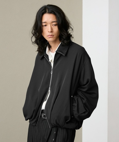 RAGEBLUE（レイジブルー）の「【LUXURY＋EASY】＜イージーケア＞FAKE LEATHER COLLAR BALLOON BLOUSON/ラグイージー襟レザーバルーンブルゾン【セットアップ対応】（ブルゾン・メンズ・グレー/ブラック/ブラック系その他/グレー系その他・MEDIUM/LARGE）」の14枚目の写真