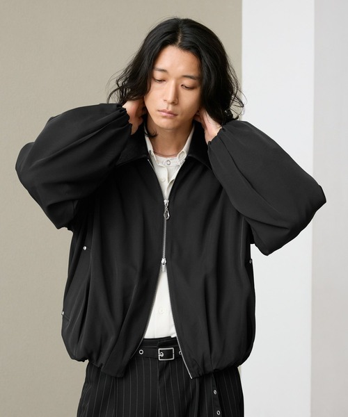 RAGEBLUE（レイジブルー）の「【LUXURY＋EASY】＜イージーケア＞FAKE LEATHER COLLAR BALLOON BLOUSON/ラグイージー襟レザーバルーンブルゾン【セットアップ対応】（ブルゾン・メンズ・グレー/ブラック/ブラック系その他/グレー系その他・MEDIUM/LARGE）」の15枚目の写真
