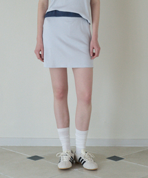 50s EMBROIDERED MINI PANTSKIRT_LIGHT BLUE