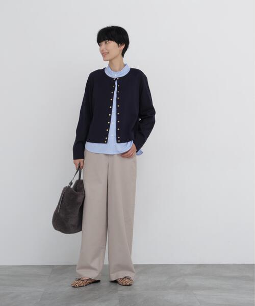human woman(ヒューマンウーマン)の「◆【名品 / マルチサイズ / ウォッシャブル】ストレッチエアリードットコード5ポケットセミワイドパンツ(その他パンツ・レディース・ベージュ系その他2/ネイビー/ブラウン・LARGE/X-SMALL/SMALL/MEDIUM)」の6枚目の写真