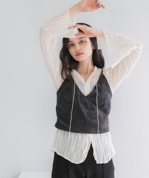 URBAN RESEARCH ROSSO WOMEN(アーバンリサーチ ロッソ)の「ワッシャープリーツシアーブラウス(シャツ/ブラウス・レディース・ブラック/オフホワイト・FREE)」の15枚目の写真