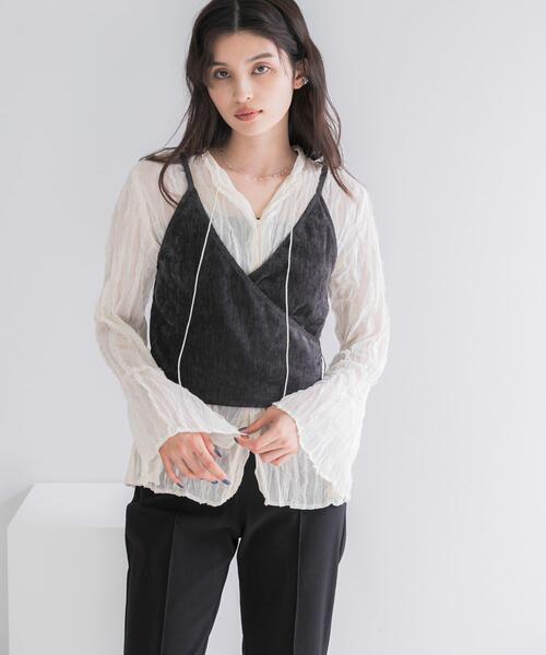 URBAN RESEARCH ROSSO WOMEN(アーバンリサーチ ロッソ)の「ワッシャープリーツシアーブラウス(シャツ/ブラウス・レディース・ブラック/オフホワイト・FREE)」の16枚目の写真