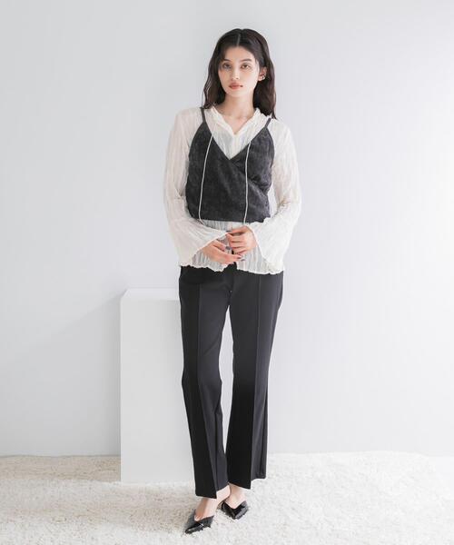 URBAN RESEARCH ROSSO WOMEN(アーバンリサーチ ロッソ)の「ワッシャープリーツシアーブラウス(シャツ/ブラウス・レディース・ブラック/オフホワイト・FREE)」の18枚目の写真