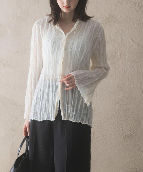 URBAN RESEARCH ROSSO WOMEN(アーバンリサーチ ロッソ)の「ワッシャープリーツシアーブラウス(シャツ/ブラウス・レディース・ブラック/オフホワイト・FREE)」の19枚目の写真