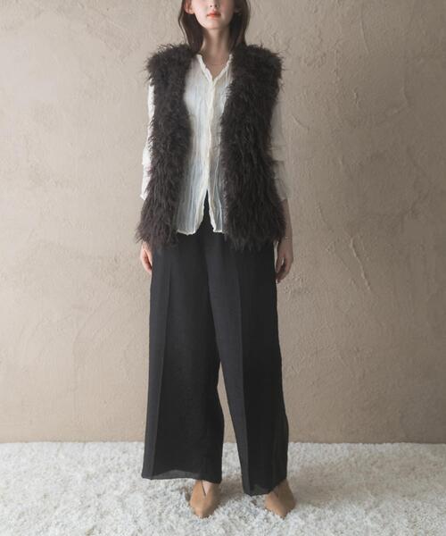 URBAN RESEARCH ROSSO WOMEN(アーバンリサーチ ロッソ)の「ワッシャープリーツシアーブラウス(シャツ/ブラウス・レディース・ブラック/オフホワイト・FREE)」の21枚目の写真