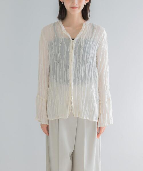 URBAN RESEARCH ROSSO WOMEN(アーバンリサーチ ロッソ)の「ワッシャープリーツシアーブラウス(シャツ/ブラウス・レディース・ブラック/オフホワイト・FREE)」の22枚目の写真