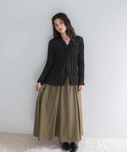 URBAN RESEARCH ROSSO WOMEN(アーバンリサーチ ロッソ)の「ワッシャープリーツシアーブラウス(シャツ/ブラウス・レディース・ブラック/オフホワイト・FREE)」の7枚目の写真