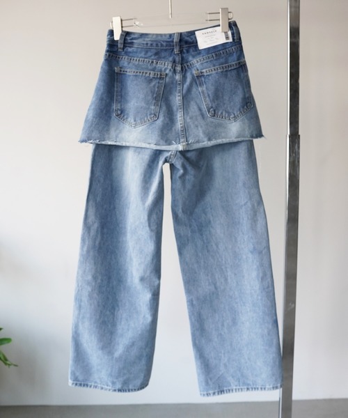 SANSeLF(サンセルフ)の「【SANSeLF】レイヤードラップワイドデニム saw26a010(デニムパンツ・レディース・ブルー・FREE)」の22枚目の写真