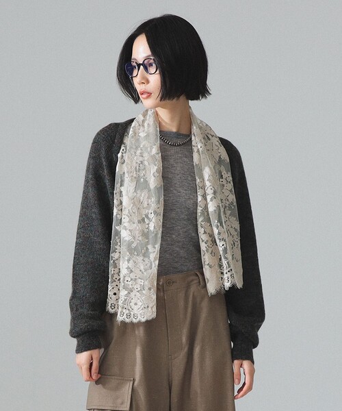 maturely(マチュアリー)の「maturely / レース クルー アンド ボレロ(ニット/セーター・レディース・その他/チャコールグレー・ONE SIZE)」の2枚目の写真