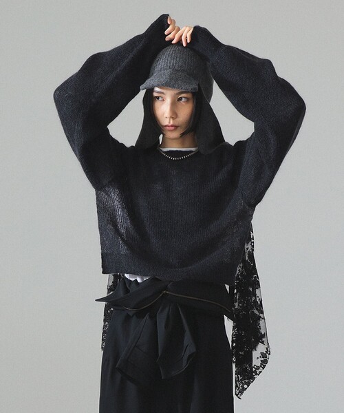maturely(マチュアリー)の「maturely / レース クルー アンド ボレロ(ニット/セーター・レディース・その他/チャコールグレー・ONE SIZE)」の6枚目の写真