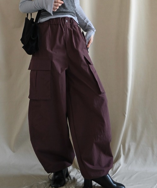 WILLFULLY(ウィルフリー)の「waist drawstring cargo pocket PT(カーゴパンツ・レディース・カーキ/ブラック/ライトピンク/パープル系その他・FREE)」の14枚目の写真