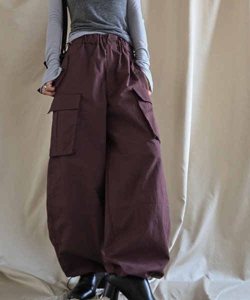 WILLFULLY(ウィルフリー)の「waist drawstring cargo pocket PT(カーゴパンツ・レディース・カーキ/ブラック/ライトピンク/パープル系その他・FREE)」の16枚目の写真