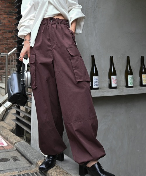 WILLFULLY(ウィルフリー)の「waist drawstring cargo pocket PT(カーゴパンツ・レディース・カーキ/ブラック/ライトピンク/パープル系その他・FREE)」の17枚目の写真