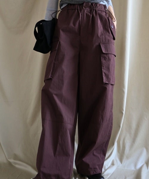 WILLFULLY(ウィルフリー)の「waist drawstring cargo pocket PT(カーゴパンツ・レディース・カーキ/ブラック/ライトピンク/パープル系その他・FREE)」の18枚目の写真