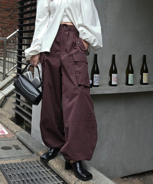 WILLFULLY(ウィルフリー)の「waist drawstring cargo pocket PT(カーゴパンツ・レディース・カーキ/ブラック/ライトピンク/パープル系その他・FREE)」の19枚目の写真