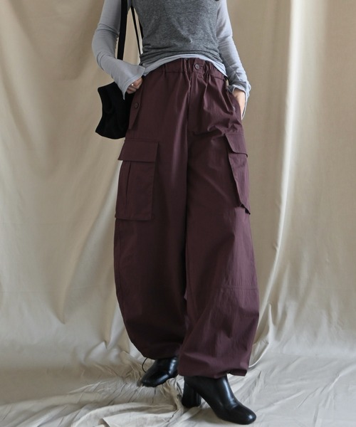 WILLFULLY(ウィルフリー)の「waist drawstring cargo pocket PT(カーゴパンツ・レディース・カーキ/ブラック/ライトピンク/パープル系その他・FREE)」の22枚目の写真