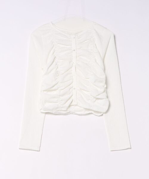 styiro(スタイロ)の「《数量限定》シャーリングボタン長袖トップス 26AW新作 秋服 冬服(Tシャツ/カットソー・レディース・ブラック/ホワイト・FREE)」の16枚目の写真