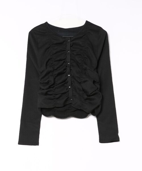 styiro(スタイロ)の「《数量限定》シャーリングボタン長袖トップス 26AW新作 秋服 冬服(Tシャツ/カットソー・レディース・ブラック/ホワイト・FREE)」の15枚目の写真
