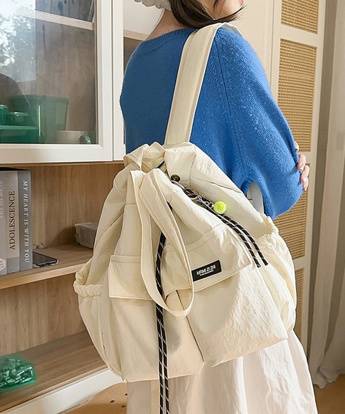 SETUP7(セットアップセブン)の「【SETUP7】ナイロン2WAYショルダーバッグ バックパック SCCH(ショルダーバッグ・レディース・カーキ/ブラック/グレー/ネイビー/ホワイト/ブラウン・FREE)」の9枚目の写真