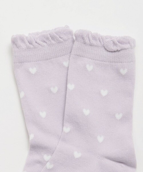 BRANSHES(ブランシェス)の「ハート総柄ソックス(ソックス/靴下・キッズ・ラベンダー/アイボリー・13-15㎝/19-21㎝/16-18㎝)」の3枚目の写真