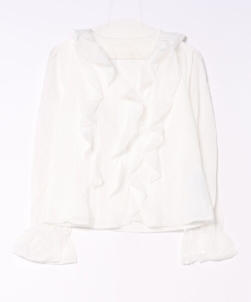 MAGASIN DE MODE Chou Chou(マガジンデモードシュシュ)の「【MAGASIN DE MODE Chou Chou】フロントフリルブラウス SNF(シャツ/ブラウス・レディース・ホワイト/アイボリー・FREE)」の2枚目の写真