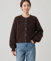 アルパカシャギーショートカーディガン