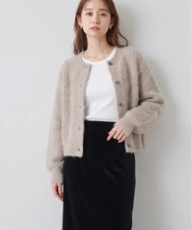 アルパカシャギーショートカーディガン