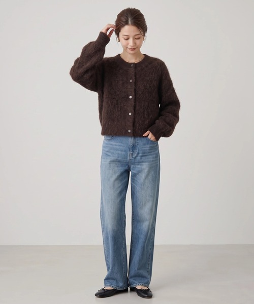 Nunc.（ヌンク）の「アルパカシャギーショートカーディガン（カーディガン/ボレロ・レディース・ネイビー/ダークブラウン/ベージュ/ライトベージュ/ラベンダー・FREE）」の7枚目の写真