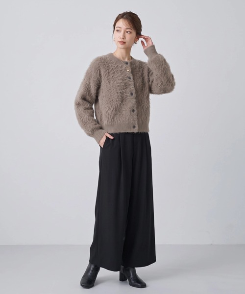 Nunc.（ヌンク）の「アルパカシャギーショートカーディガン（カーディガン/ボレロ・レディース・ネイビー/ダークブラウン/ベージュ/ライトベージュ/ラベンダー・FREE）」の12枚目の写真