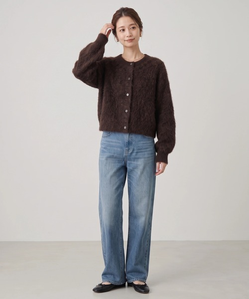 Nunc.（ヌンク）の「アルパカシャギーショートカーディガン（カーディガン/ボレロ・レディース・ネイビー/ダークブラウン/ベージュ/ライトベージュ/ラベンダー・FREE）」の8枚目の写真