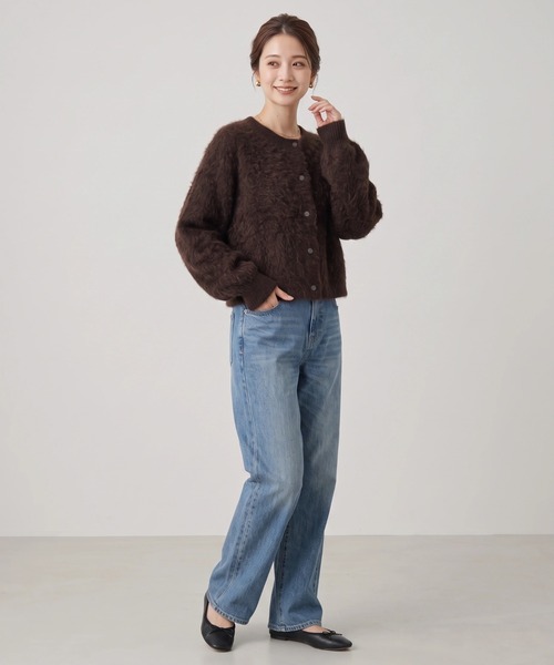 Nunc.（ヌンク）の「アルパカシャギーショートカーディガン（カーディガン/ボレロ・レディース・ネイビー/ダークブラウン/ベージュ/ライトベージュ/ラベンダー・FREE）」の9枚目の写真